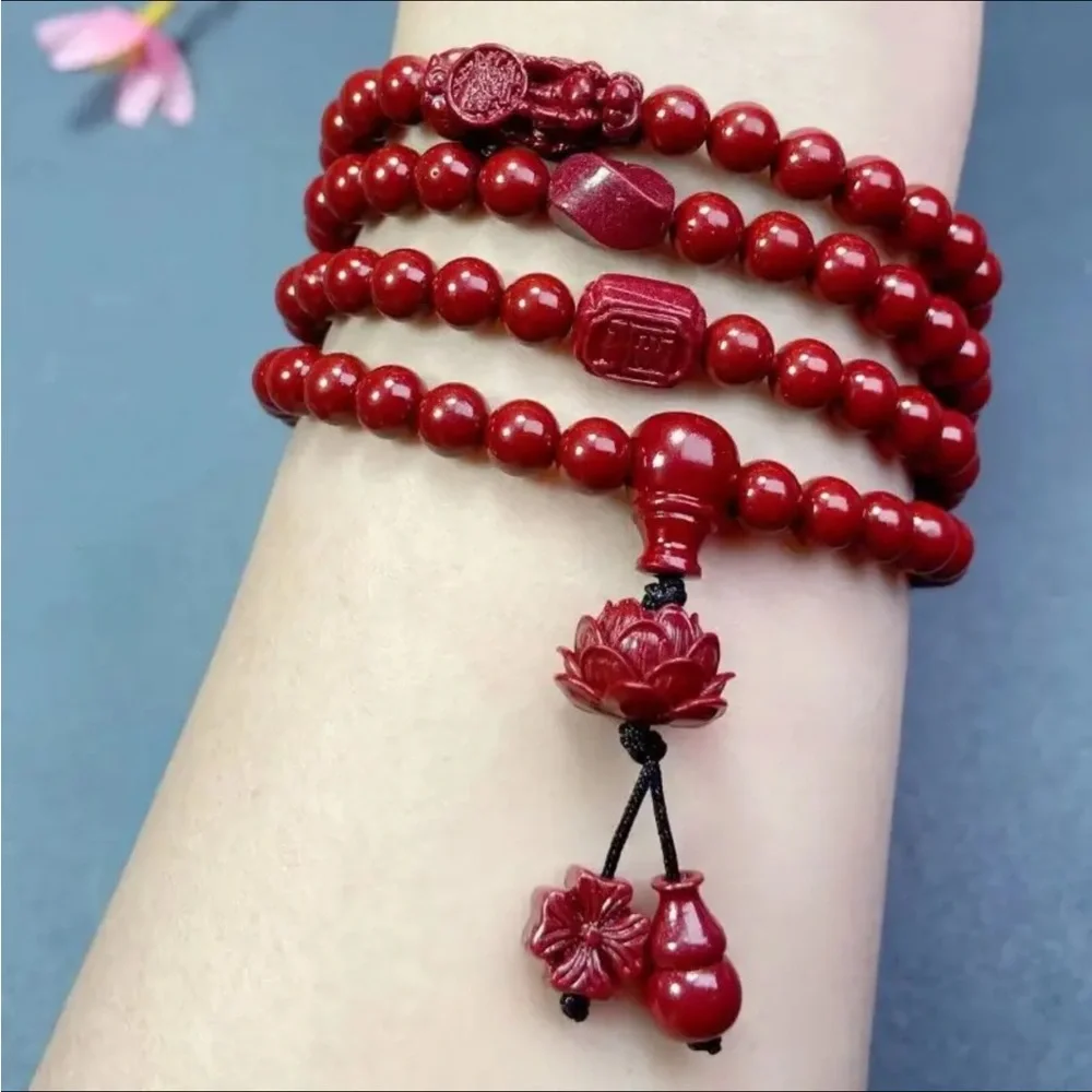 Cinnabar Lotus Meditation Mala